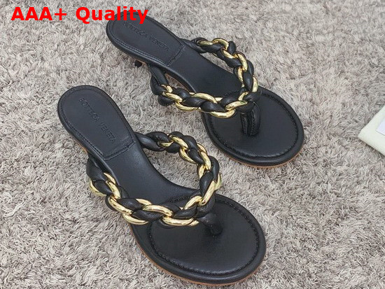 Bottega Veneta Dot Sandals Black Lambskin Replica