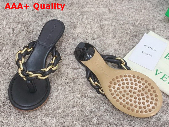 Bottega Veneta Dot Sandals Black Lambskin Replica