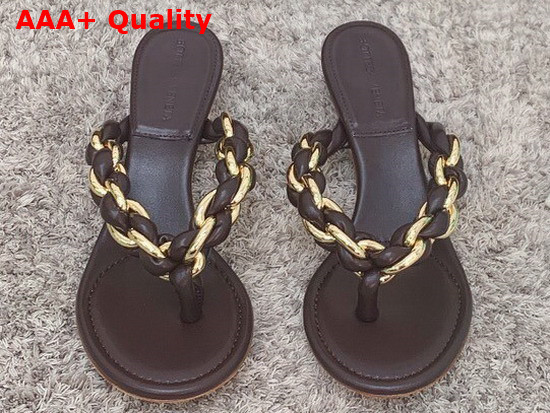 Bottega Veneta Dot Sandals Brown Lambskin Replica