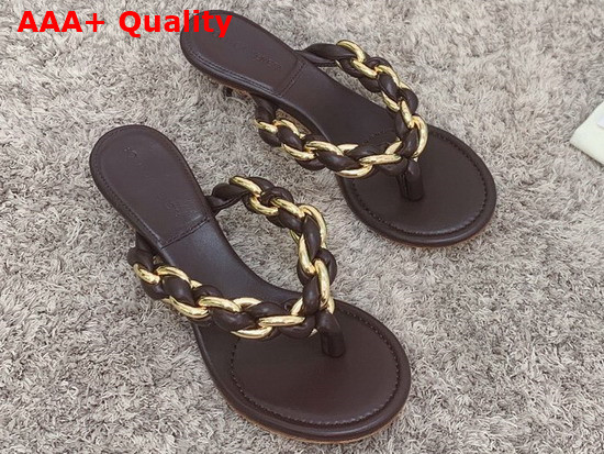 Bottega Veneta Dot Sandals Brown Lambskin Replica