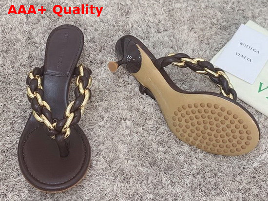 Bottega Veneta Dot Sandals Brown Lambskin Replica