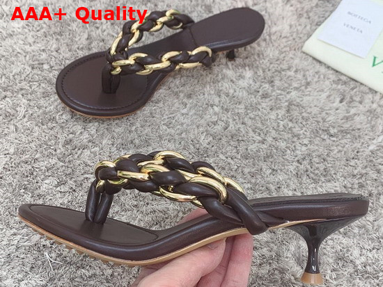 Bottega Veneta Dot Sandals Brown Lambskin Replica