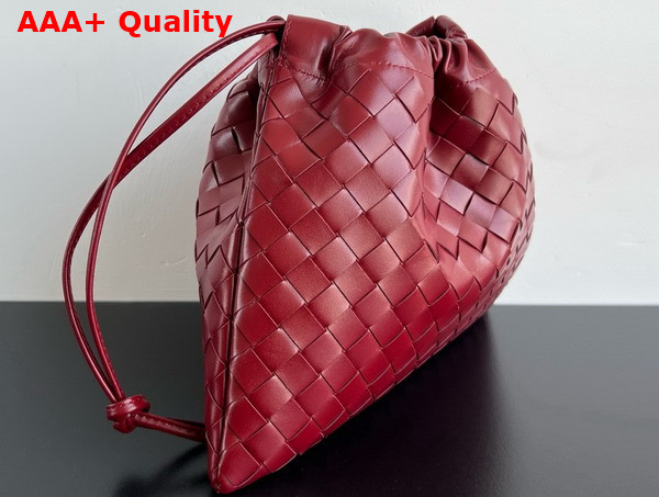 Bottega Veneta Dustbag in Dark Red Intrecciato Calfskin Leather Replica