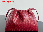 Bottega Veneta Dustbag in Dark Red Intrecciato Calfskin Leather Replica