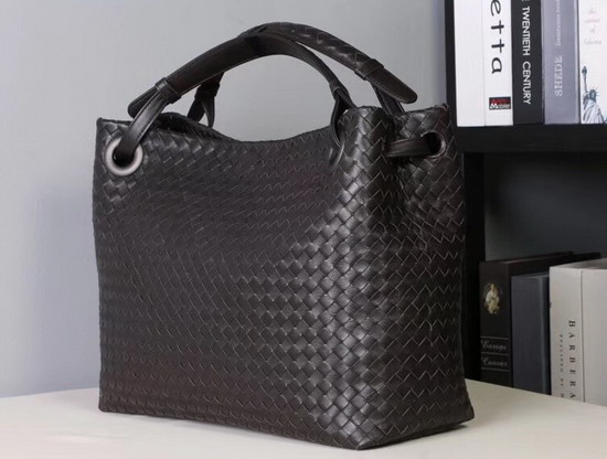 Bottega Veneta Espresso Intrecciato Nappa Medium Carda Bag