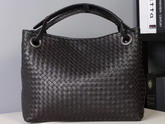 Bottega Veneta Espresso Intrecciato Nappa Medium Carda Bag