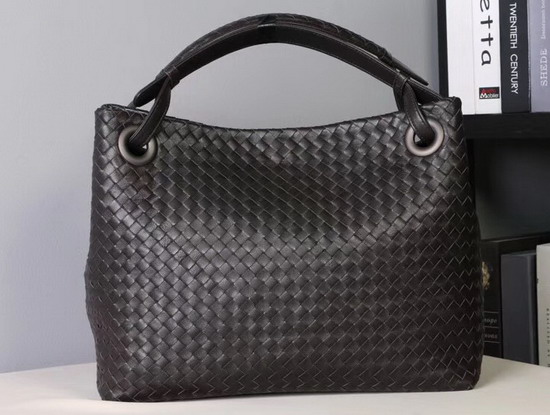 Bottega Veneta Espresso Intrecciato Nappa Medium Carda Bag