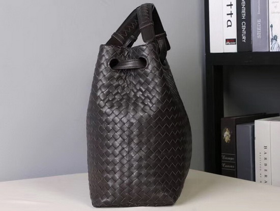 Bottega Veneta Espresso Intrecciato Nappa Medium Carda Bag