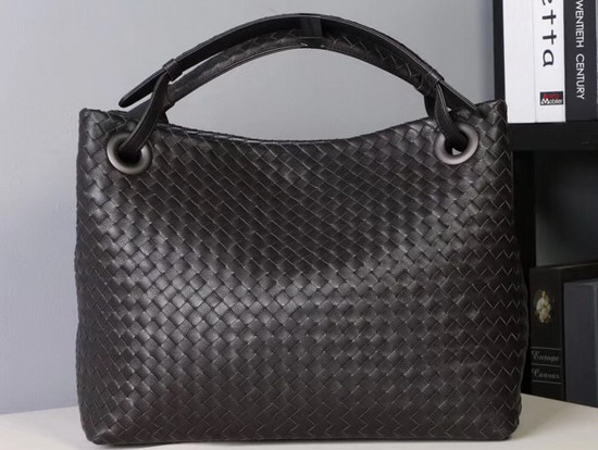 Bottega Veneta Espresso Intrecciato Nappa Medium Carda Bag