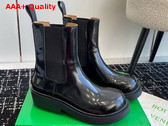 Bottega Veneta Fireman Chelsea Ankle Boot in Black Brushed Leather Replica