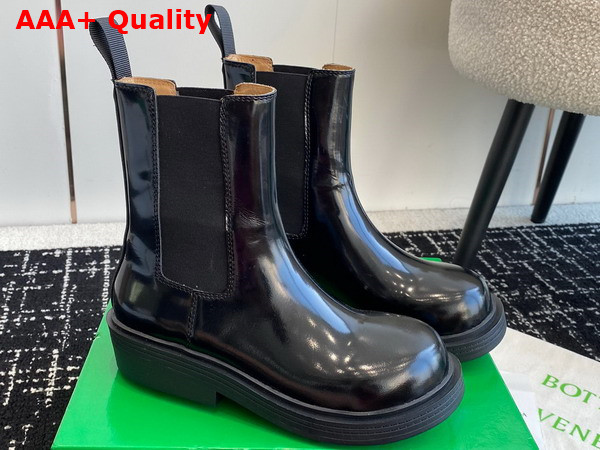 Bottega Veneta Fireman Chelsea Ankle Boot in Black Brushed Leather Replica