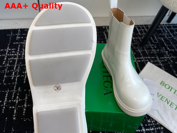 Bottega Veneta Fireman Chelsea Ankle Boot in Optic White Brushed Leather Replica