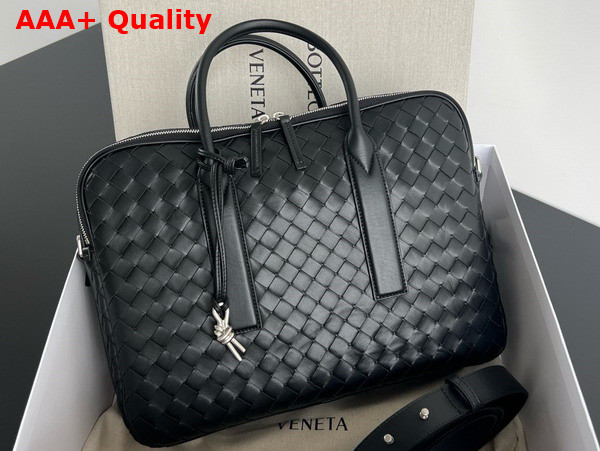 Bottega Veneta Getaway Large Briefcase in Black Intrecciato Calfskin Replica