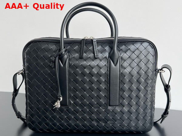 Bottega Veneta Getaway Large Briefcase in Black Intrecciato Calfskin Replica