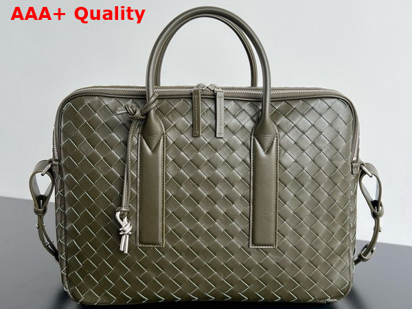 Bottega Veneta Getaway Large Briefcase in Mustard Intrecciato Calfskin Replica