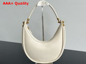 Bottega Veneta Hula Hoop Shoulder Bag in Sea Salt Smooth Leather with Double Coaxial Strap Replica