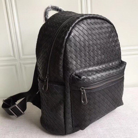 Bottega Veneta Intrecciato Backpack in Black