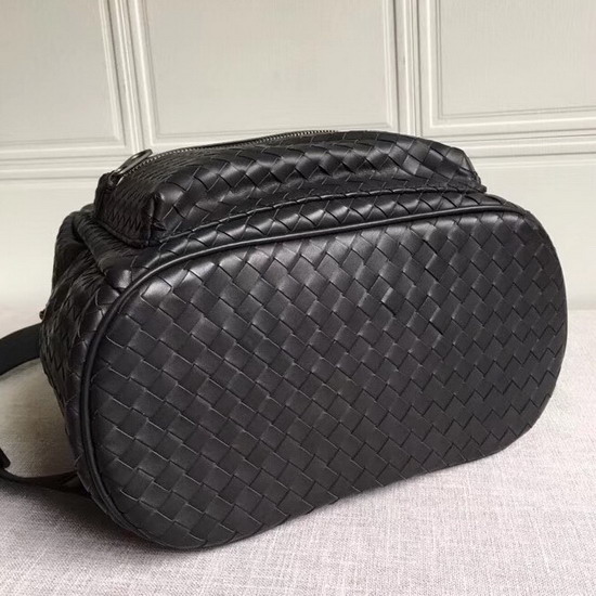 Bottega Veneta Intrecciato Backpack in Black