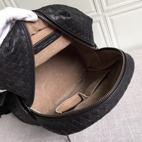 Bottega Veneta Intrecciato Backpack in Black