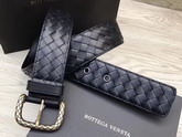 Bottega Veneta Intrecciato Belt 40mm Black Calfskin