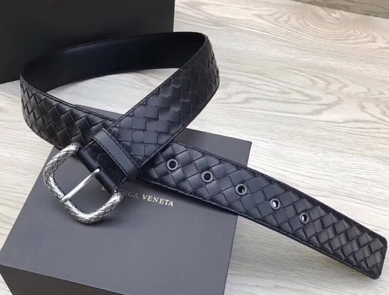 Bottega Veneta Intrecciato Belt 40mm Black Calfskin