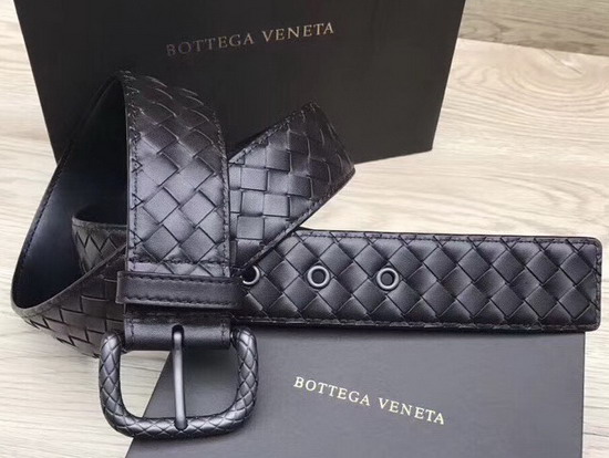 Bottega Veneta Intrecciato Belt 40mm Black Calfskin