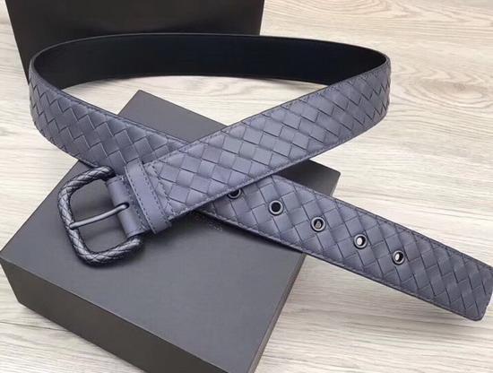 Bottega Veneta Intrecciato Belt 40mm Grey Calfskin