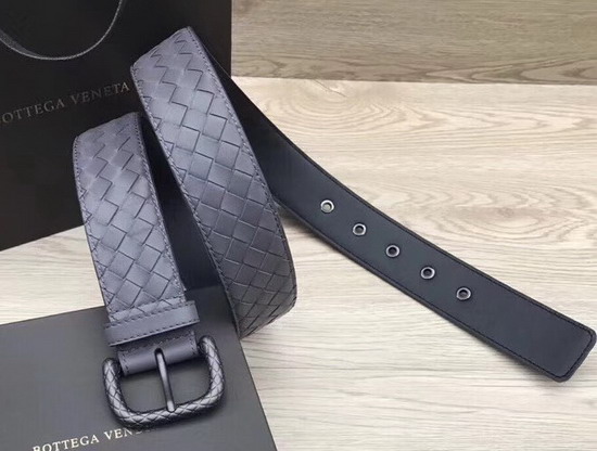 Bottega Veneta Intrecciato Belt 40mm Grey Calfskin