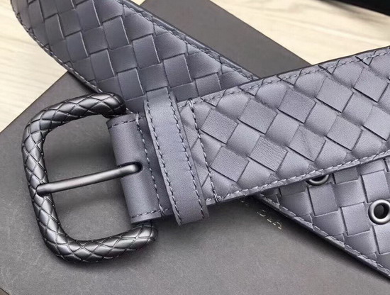 Bottega Veneta Intrecciato Belt 40mm Grey Calfskin