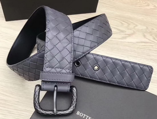 Bottega Veneta Intrecciato Belt 40mm Grey Calfskin