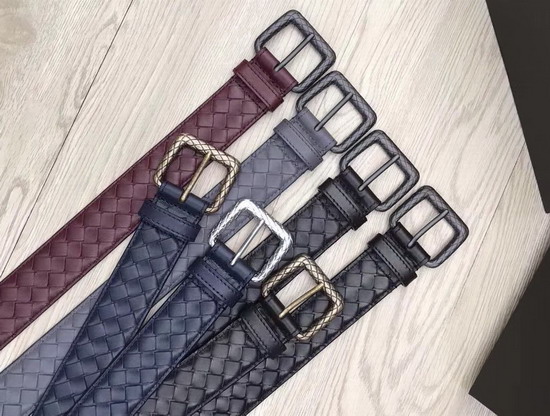 Bottega Veneta Intrecciato Belt 40mm Navy Blue Calfskin