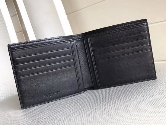 Bottega Veneta Intrecciato Bi Fold Wallet in Black