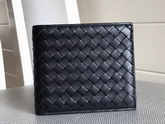 Bottega Veneta Intrecciato Bi Fold Wallet in Black