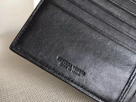 Bottega Veneta Intrecciato Bi Fold Wallet in Black