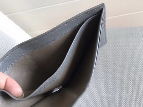 Bottega Veneta Intrecciato Bi Fold Wallet in Grey