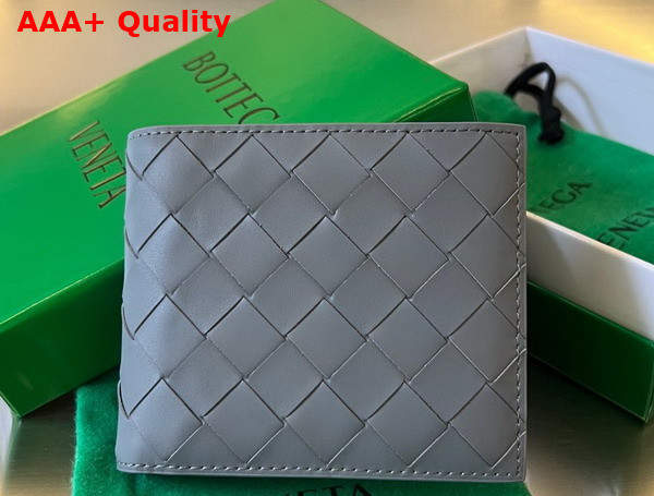 Bottega Veneta Intrecciato Bi Fold Wallet in Light Blue Calfskin Replica