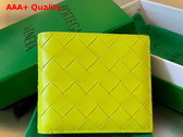 Bottega Veneta Intrecciato Bi Fold Wallet in Yellow Calfskin Replica