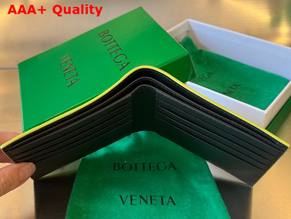 Bottega Veneta Intrecciato Bi Fold Wallet in Yellow Calfskin Replica