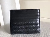 Bottega Veneta Intrecciato Card Case in Black Calf Leather