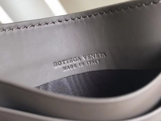 Bottega Veneta Intrecciato Card Case in Grey Calf Leather