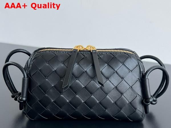 Bottega Veneta Intrecciato Concert Pouch in Black Intrecciato Nappa Leather Replica