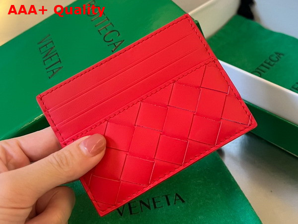 Bottega Veneta Intrecciato Credit Card Case Apple Candy Lambskin Replica