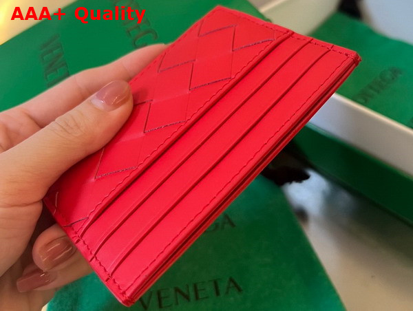 Bottega Veneta Intrecciato Credit Card Case Apple Candy Lambskin Replica