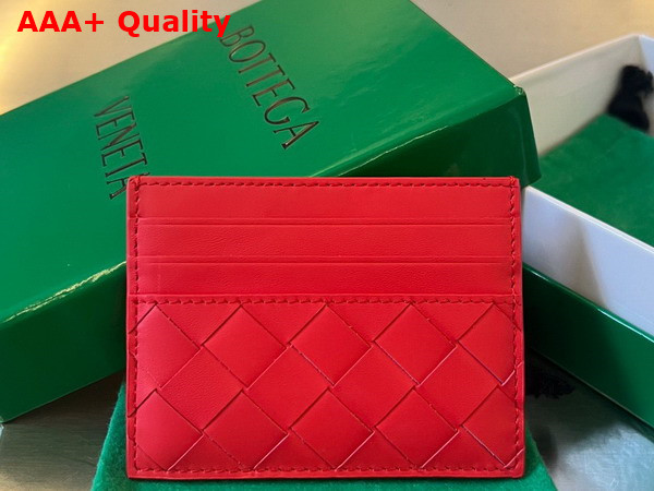 Bottega Veneta Intrecciato Credit Card Case Apple Candy Lambskin Replica