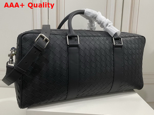 Bottega Veneta Intrecciato Gym Bag Black Calfskin Replica