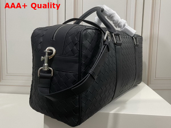 Bottega Veneta Intrecciato Gym Bag Black Calfskin Replica