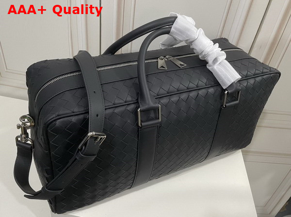 Bottega Veneta Intrecciato Gym Bag Black Calfskin Replica