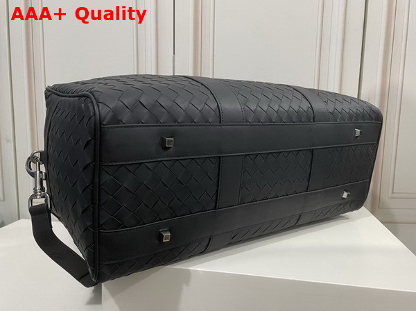 Bottega Veneta Intrecciato Gym Bag Black Calfskin Replica