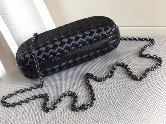 Bottega Veneta Intrecciato Impero Chain Knot in Black Silk