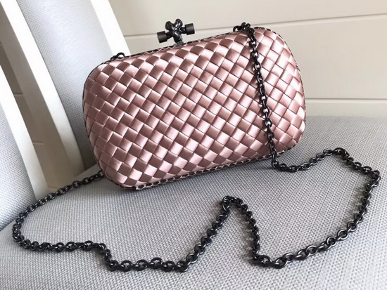 Bottega Veneta Intrecciato Impero Chain Knot in Dark Pink Silk